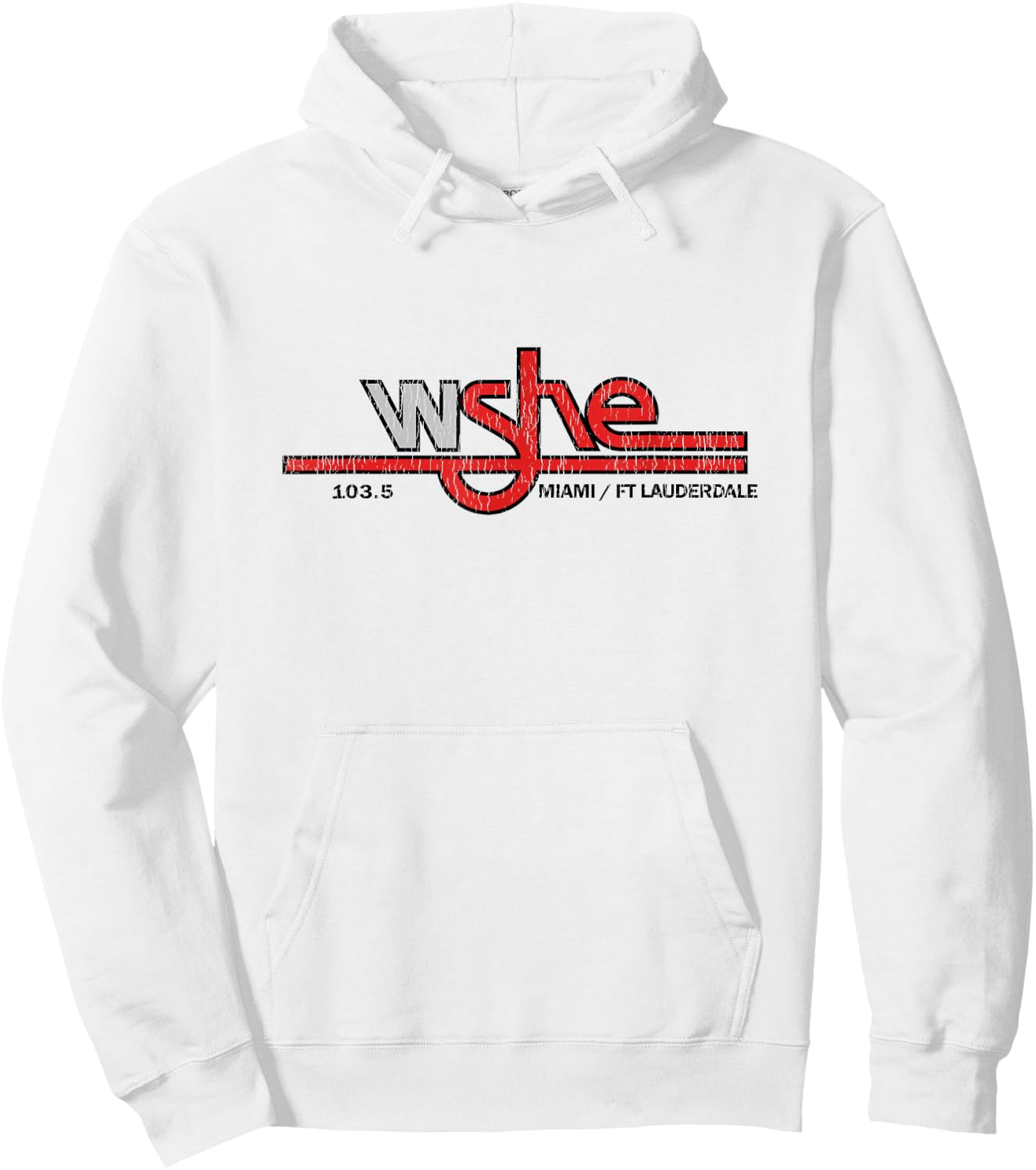 WSHE Rock Music for Rock Fan from 70s and 80s Vintage Hoodie - Hoodie | White
