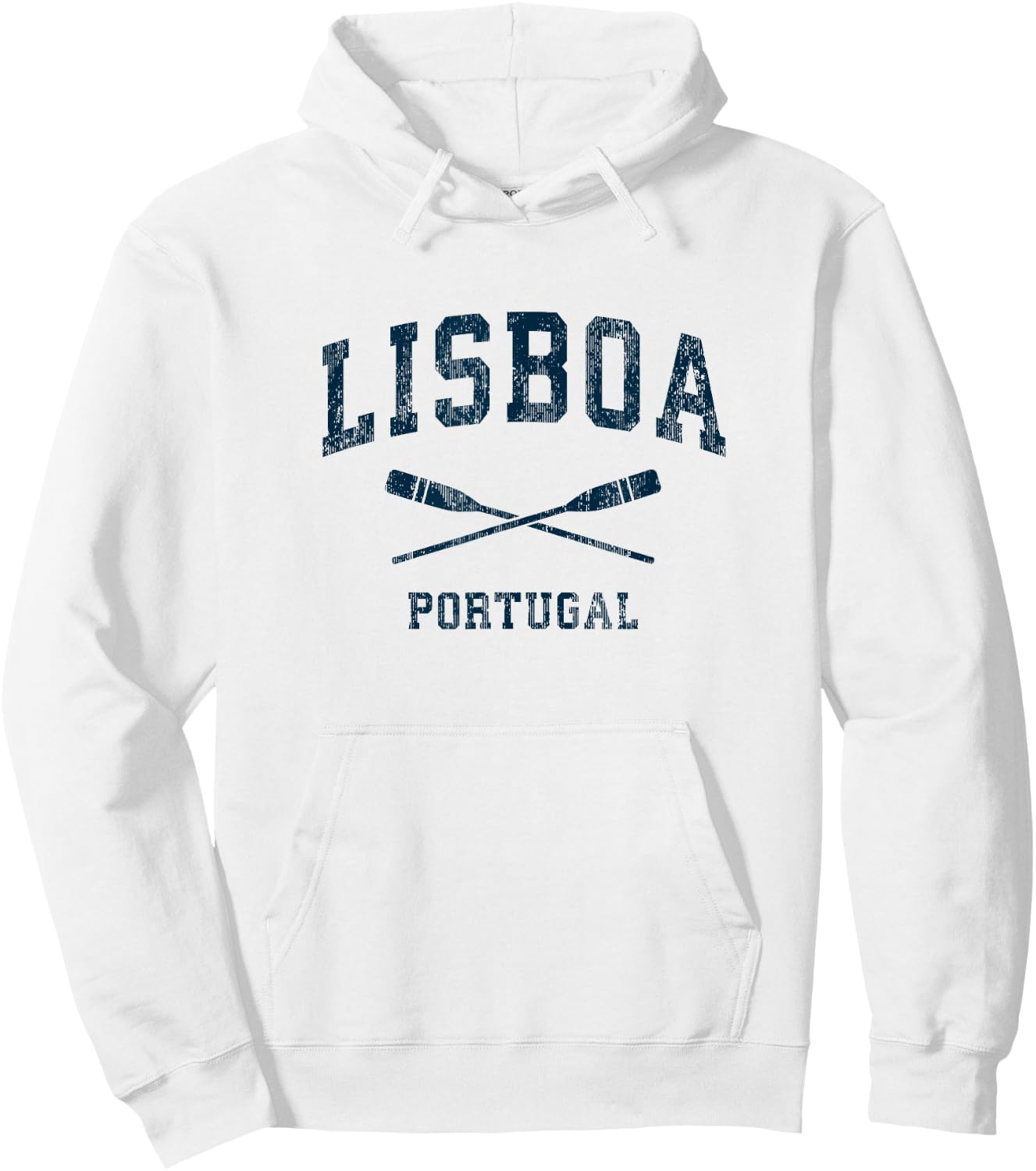 Lisbon Portugal Vintage Nautical Paddles Sports Oars Hoodie - Hoodie | White