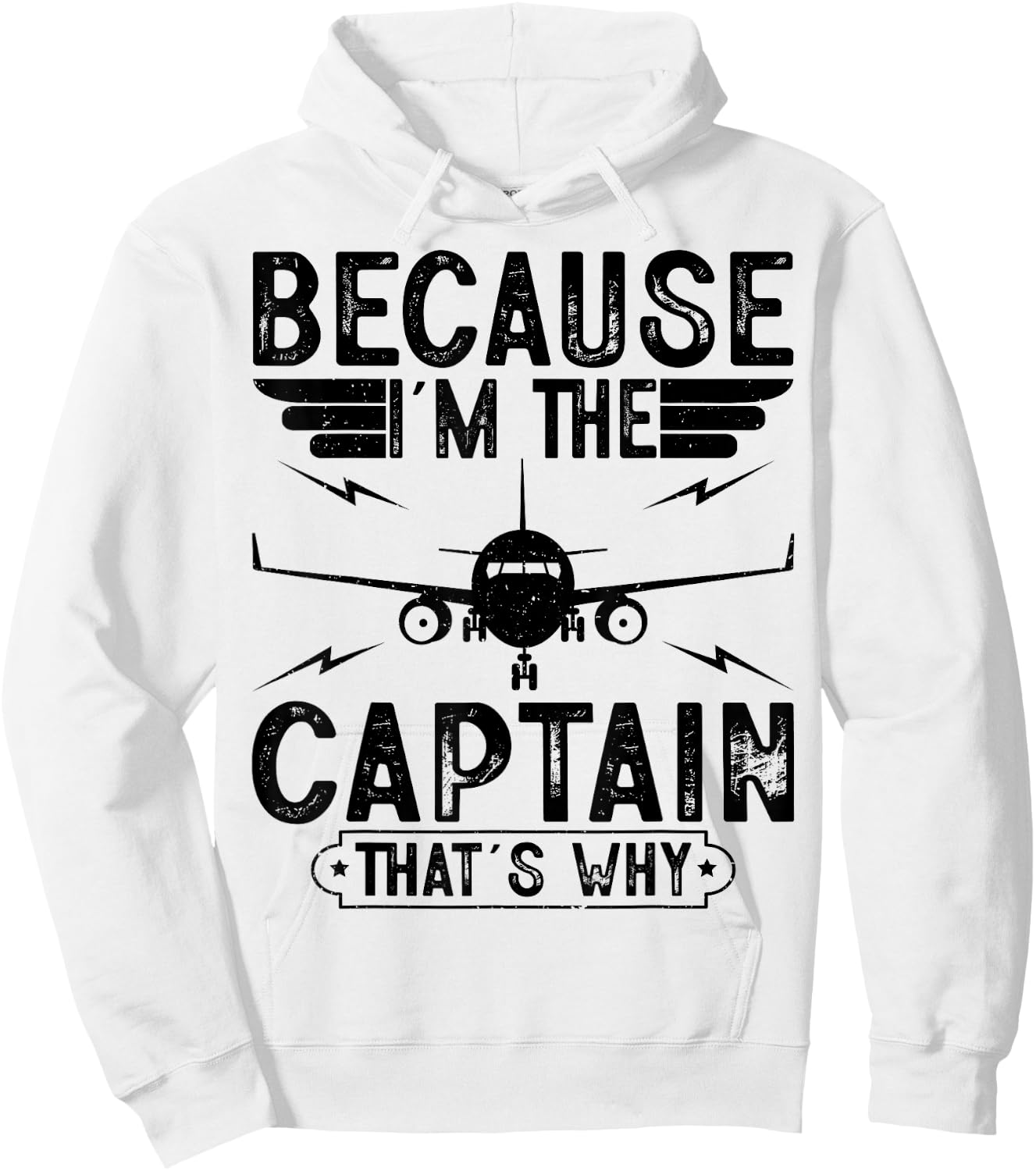 Because I'm The Captain Retro Airplanes Pilot Aviation Gifts Hoodie - Hoodie | White