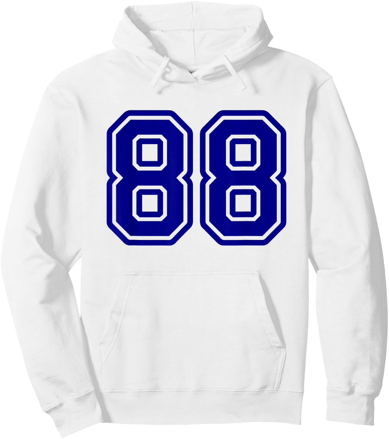 Number #88 Blue Varsity Number 88 Hoodie - Hoodie | White