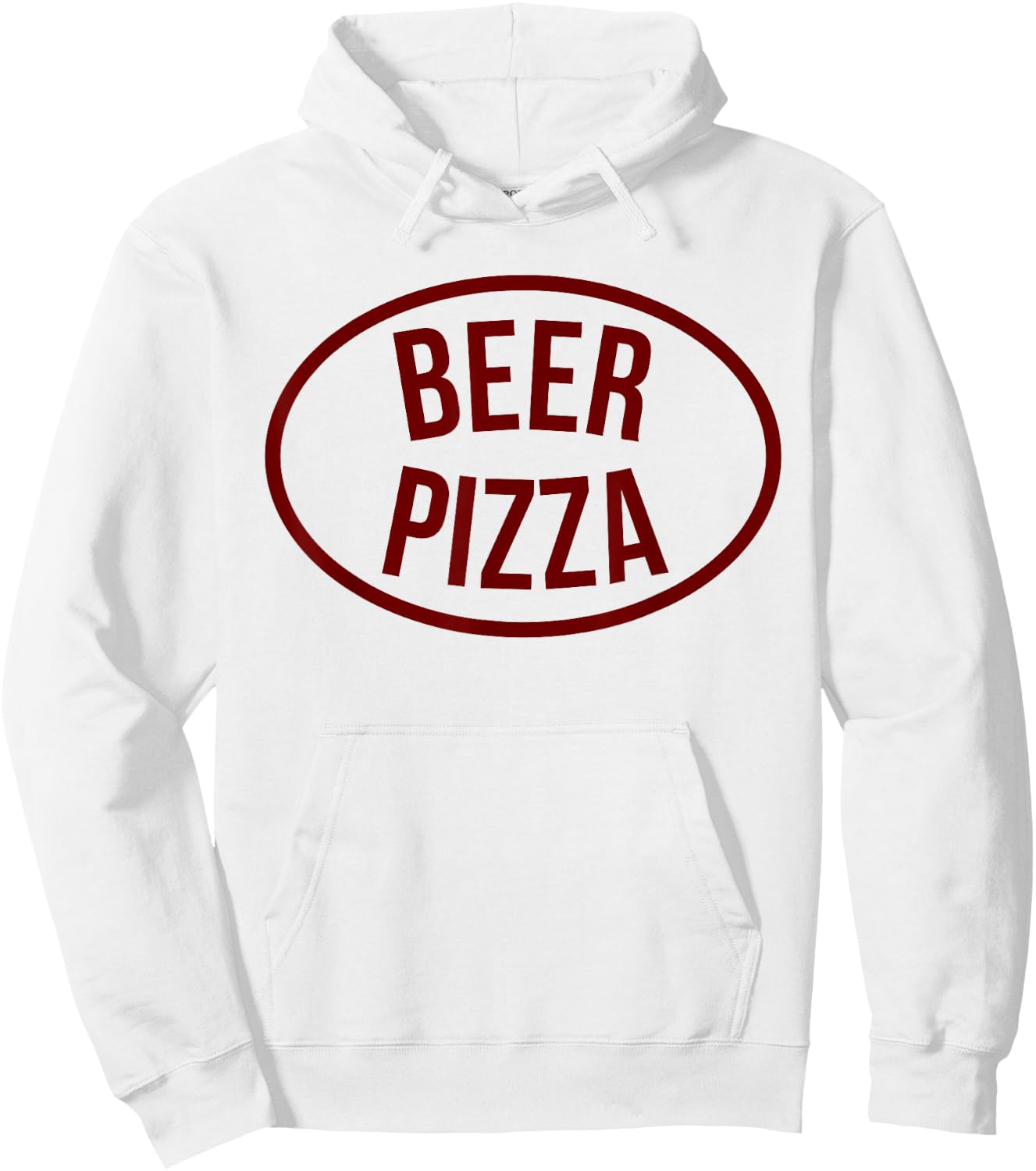 BEER PIZZA - Cool Funny Kpop Junk Food Humor Logo Statement Hoodie - Hoodie | White