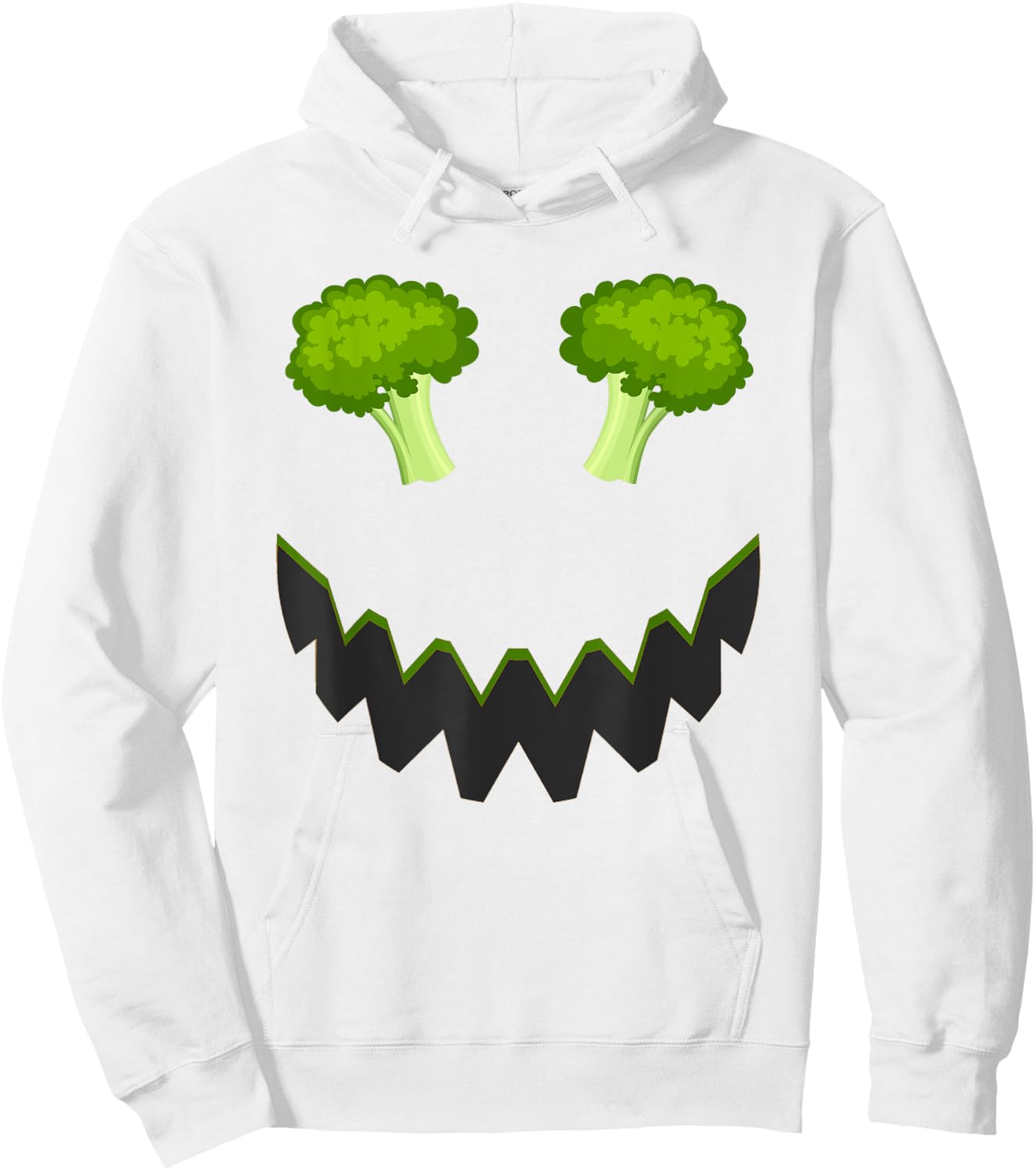 Broccoli Outfit Idea & Novelty Vegetable Halloween Hoodie - Hoodie | White