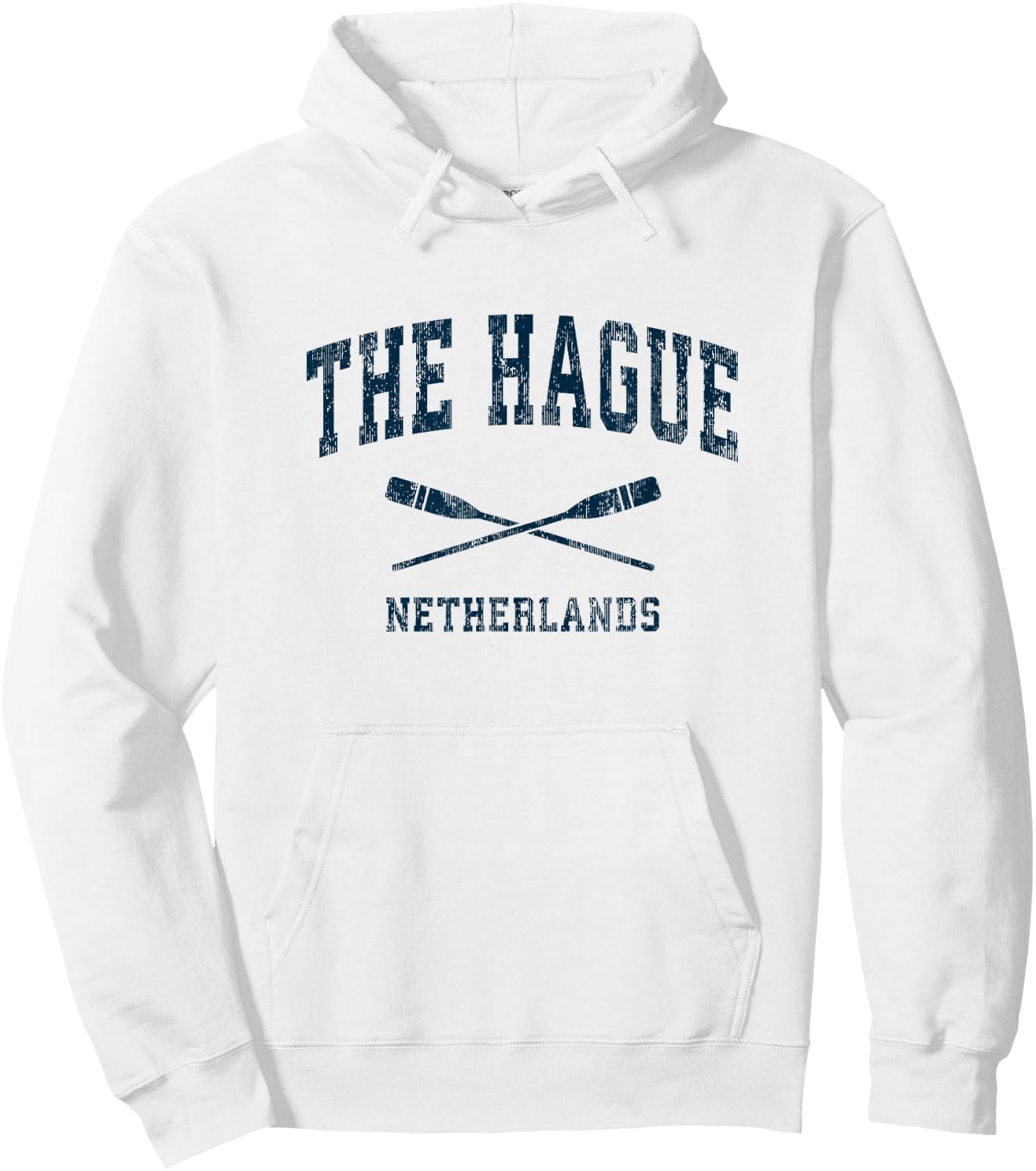The Hague Netherlands Vintage Nautical Paddles Sports Oars Hoodie - Hoodie | White