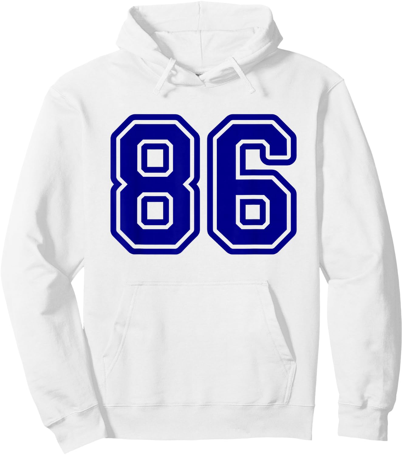 Number #86 Blue Sports Team Number 86 Hoodie - Hoodie | White
