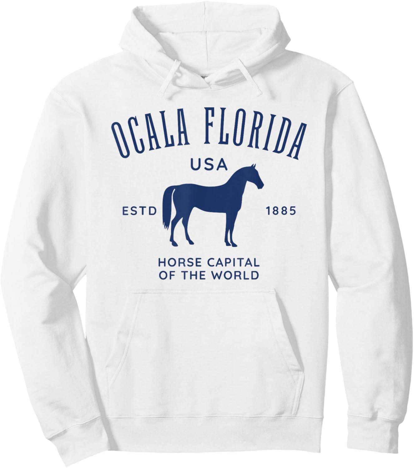Ocala Florida USA Horse Capital Vintage Equestrian Design Hoodie - Hoodie | White