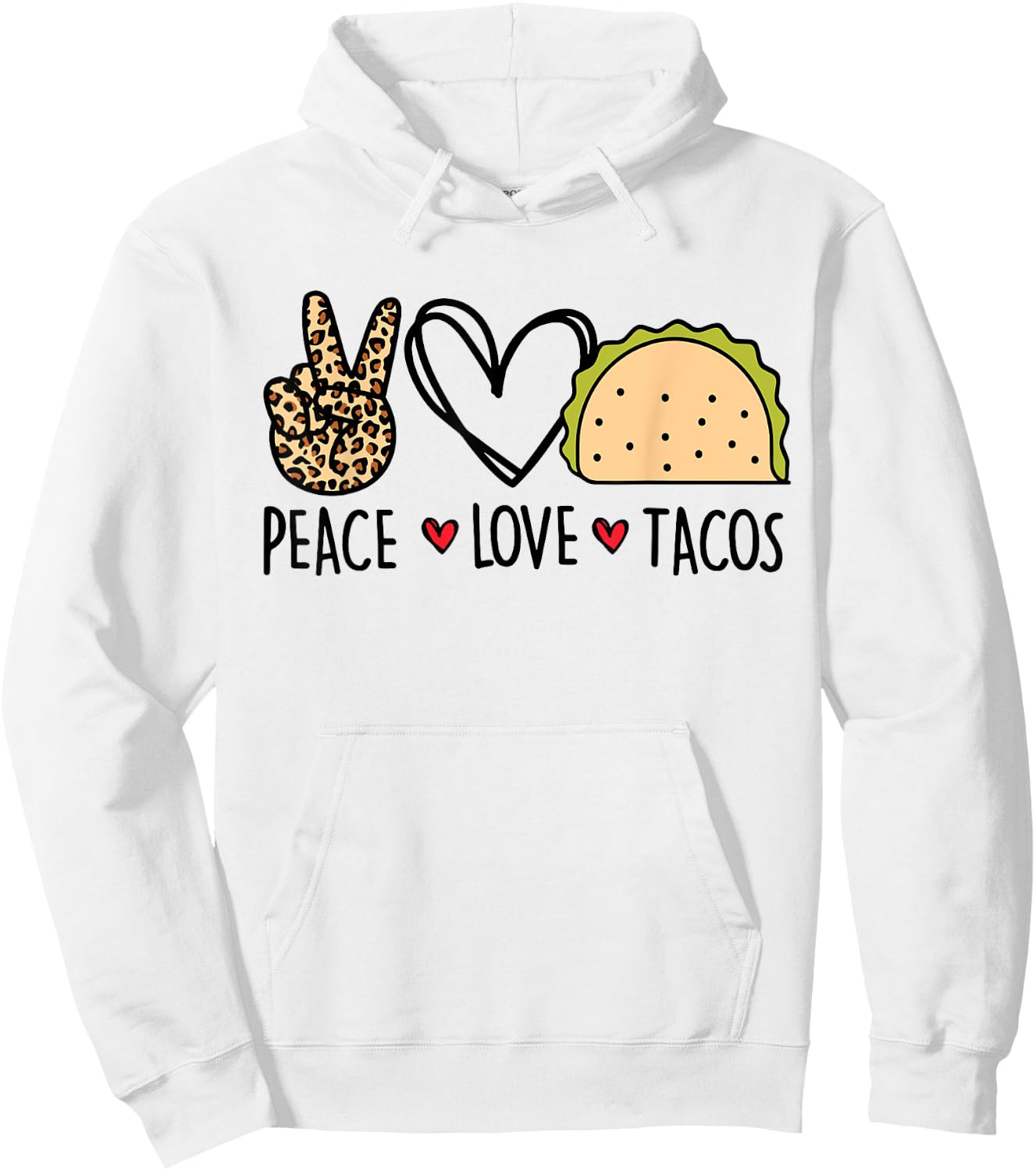Peace Love Tacos Cinco De Mayo Gifts for Mexican Women Kids Hoodie - Hoodie | White