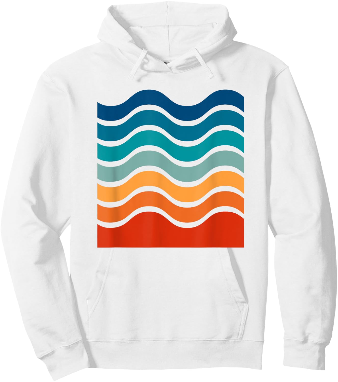 Retro Aesthetic Yellow With Colorful Retro Stripes Hoodie - Hoodie | White