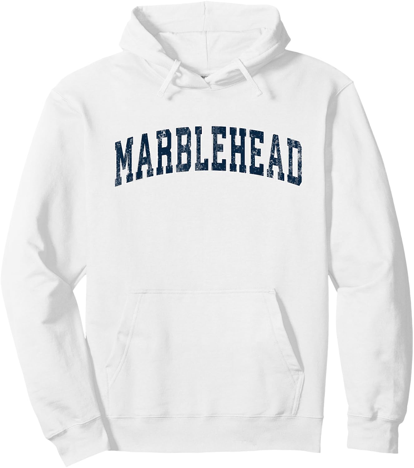 Marblehead Massachusetts MA Vintage Sports Design Navy Desig Hoodie - Hoodie | White