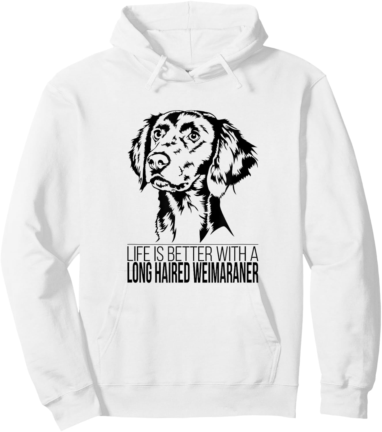 Life is Better Long Haired Weimaraner dog mom dog Hoodie - Hoodie | White