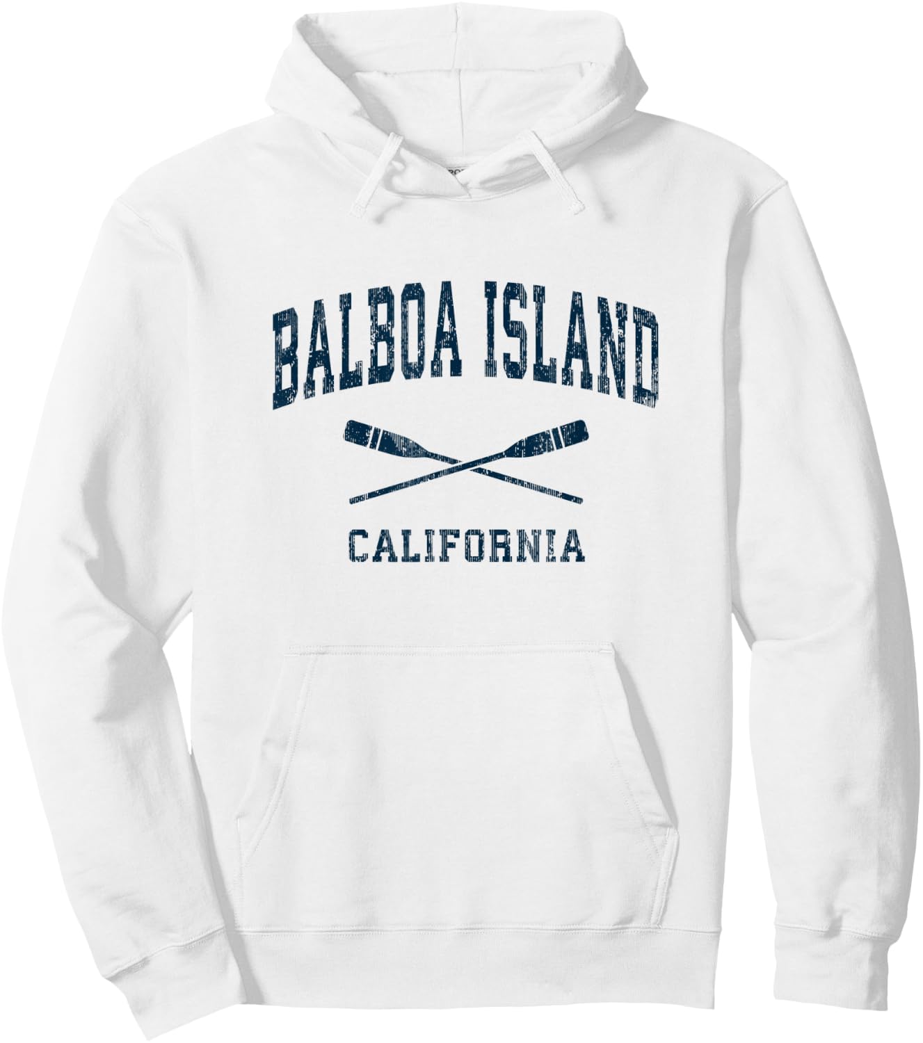 Balboa Island California Vintage Nautical Paddles Sports Oar Hoodie - Hoodie | White