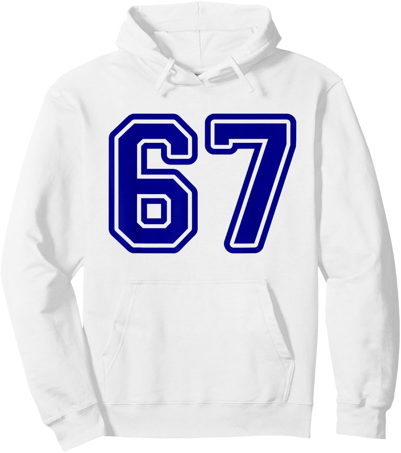 Blue Sports Team Number #67 Hoodie - Hoodie | White