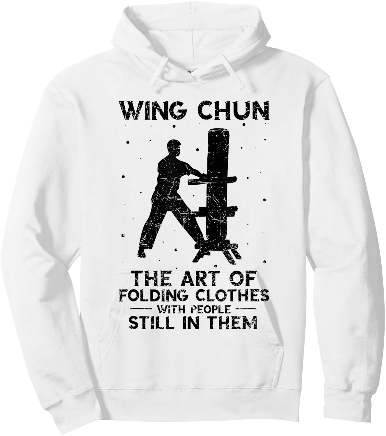 Vintage The Art Of Folding Clothes Kung Fu Wing Chun Hoodie - Hoodie | White