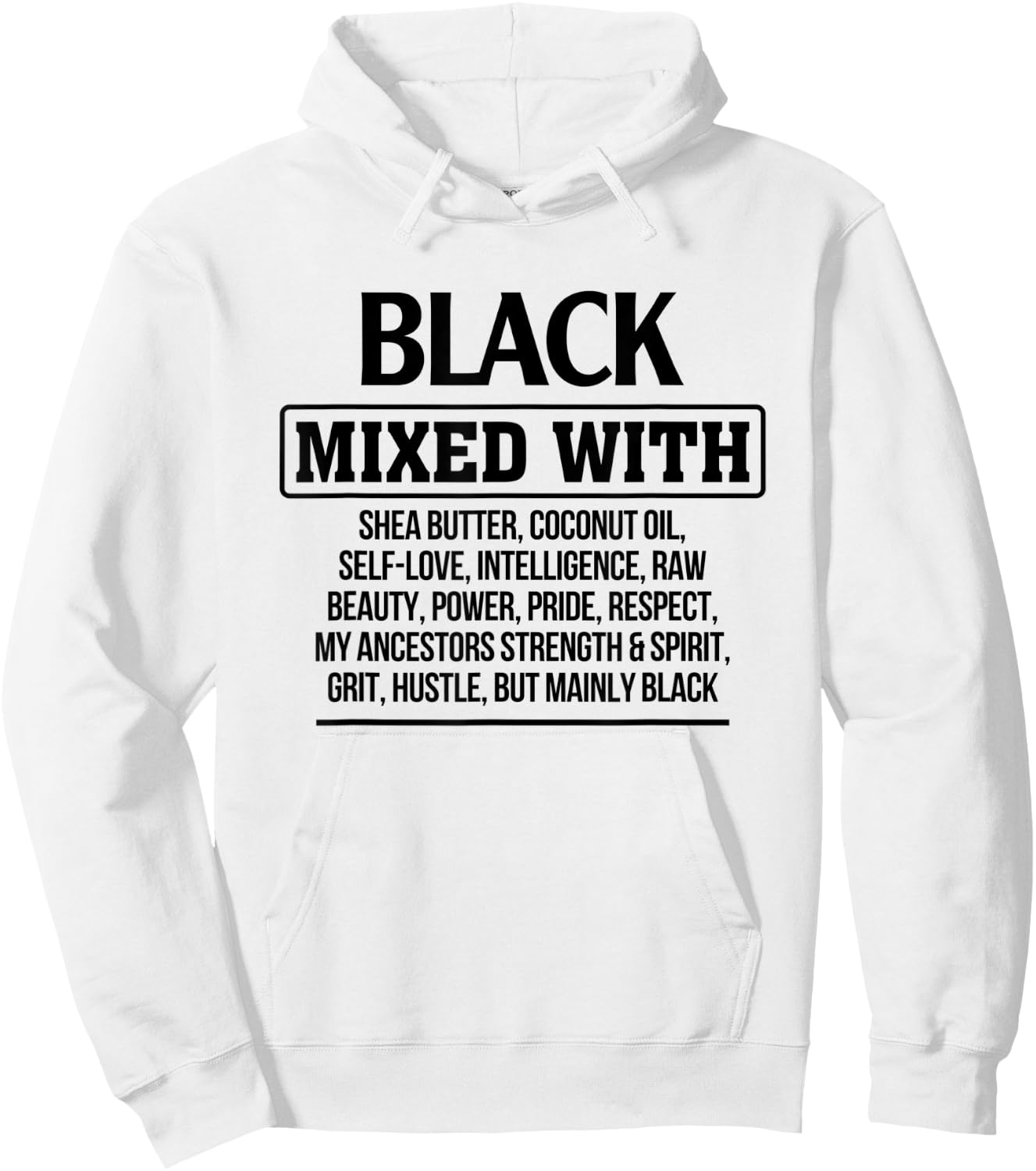 Black Mixed With Beauty Power Pride Proud Afro Black Girl Hoodie - Hoodie | White