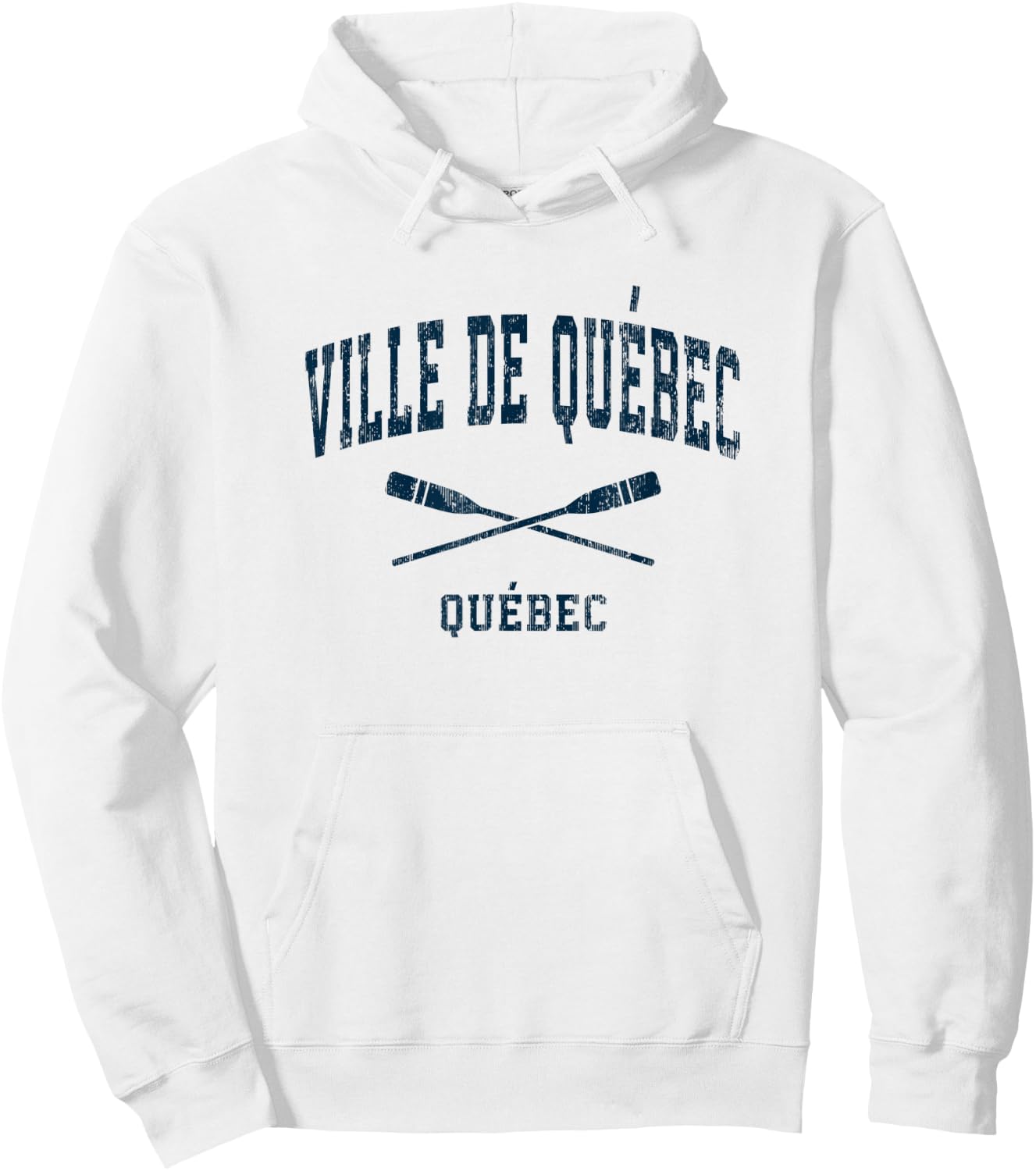 Quebec City Quebec Vintage Nautical Paddles Sports Oars Hoodie - Hoodie | White