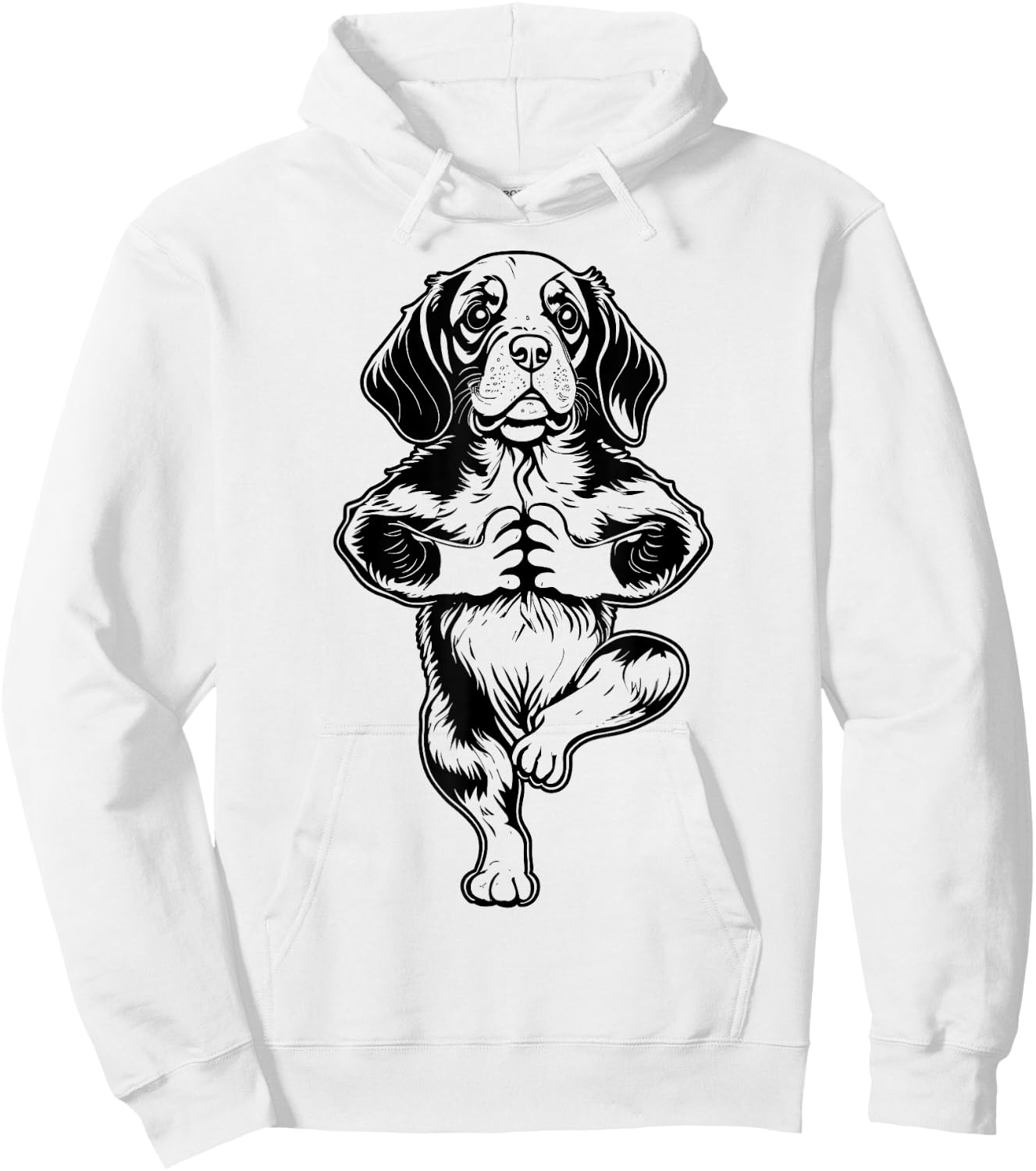Beagle Yoga Puppy Dog Funny Dogs Tree Pose Vrikshasana Hoodie - Hoodie | White
