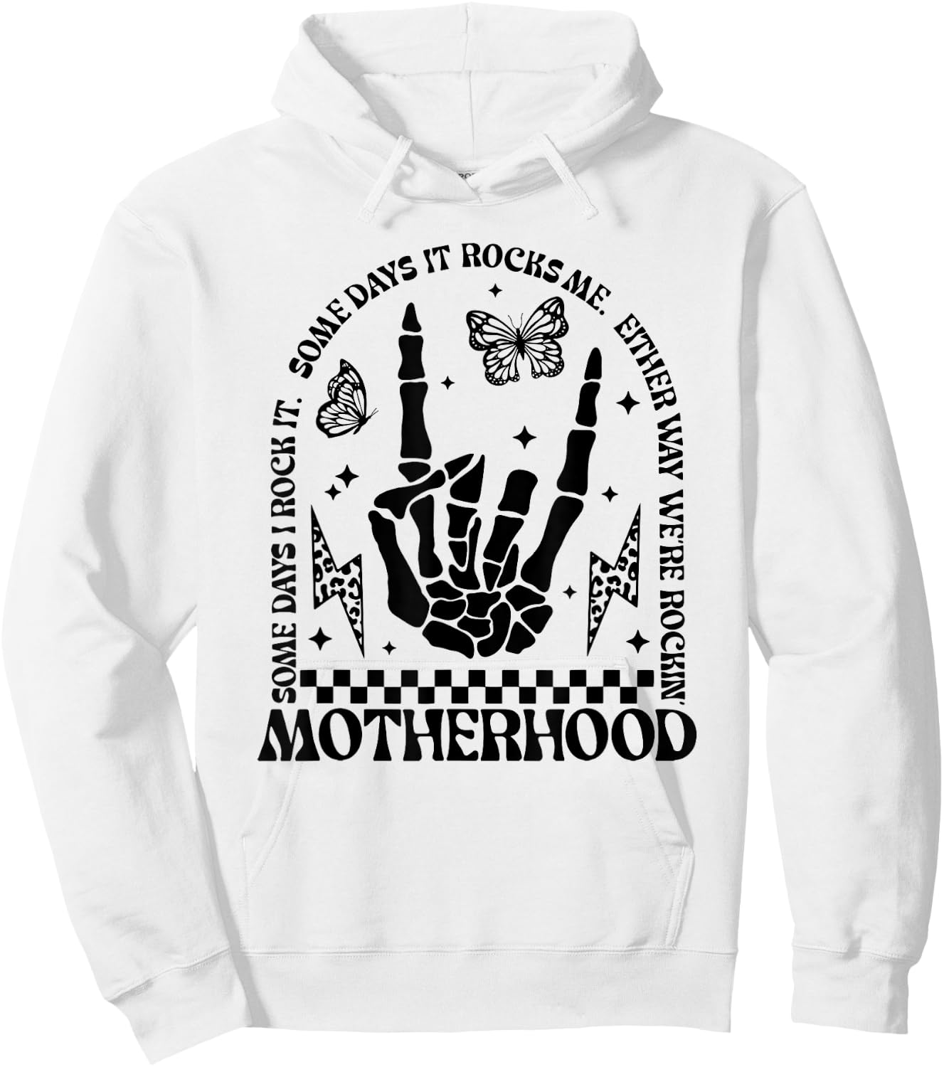 Motherhood Some Days I Rock It, Funny Mom Hoodie - Hoodie | White