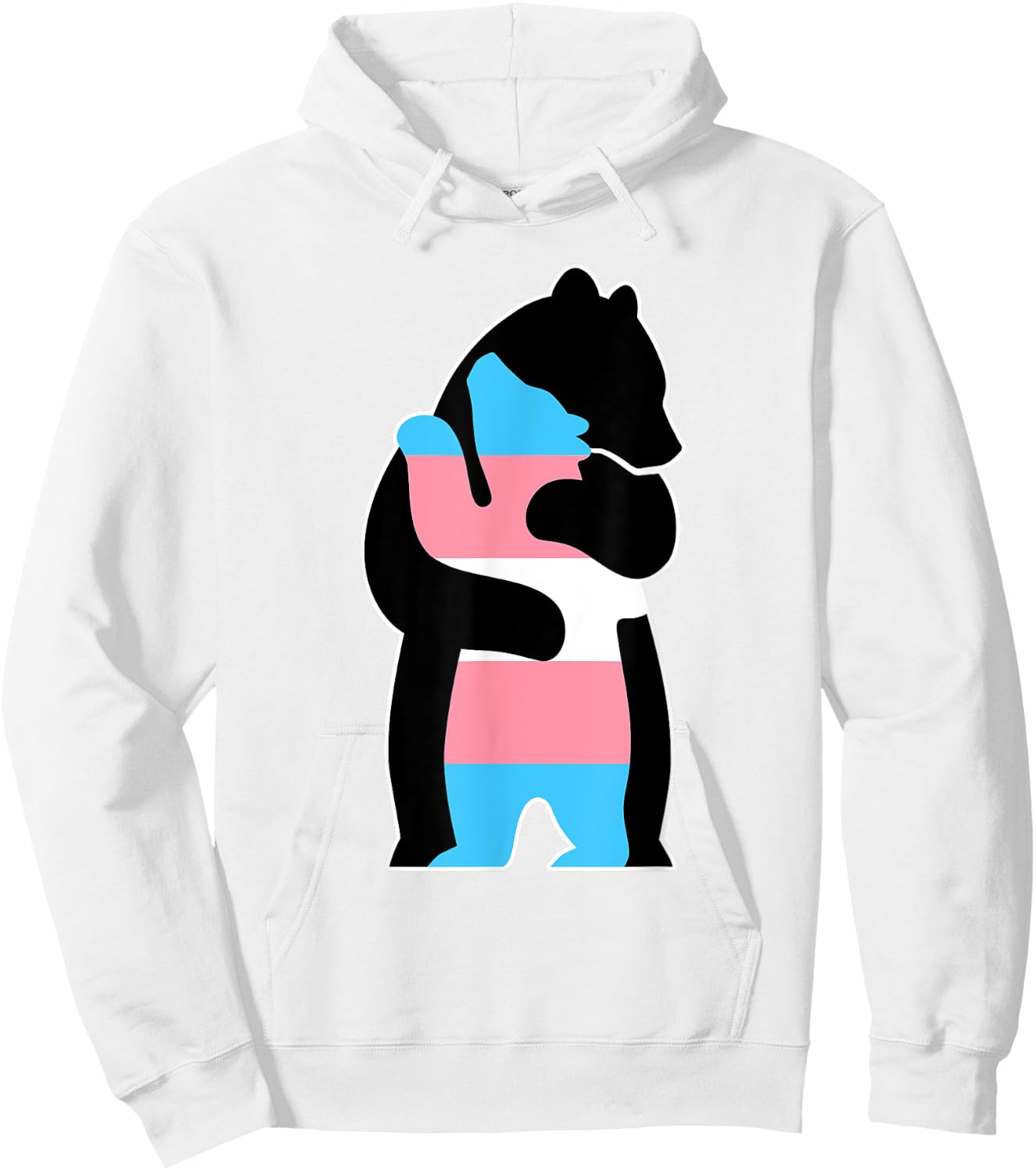 Trans Bear Hug Ally Pride Hoodie - Hoodie | White