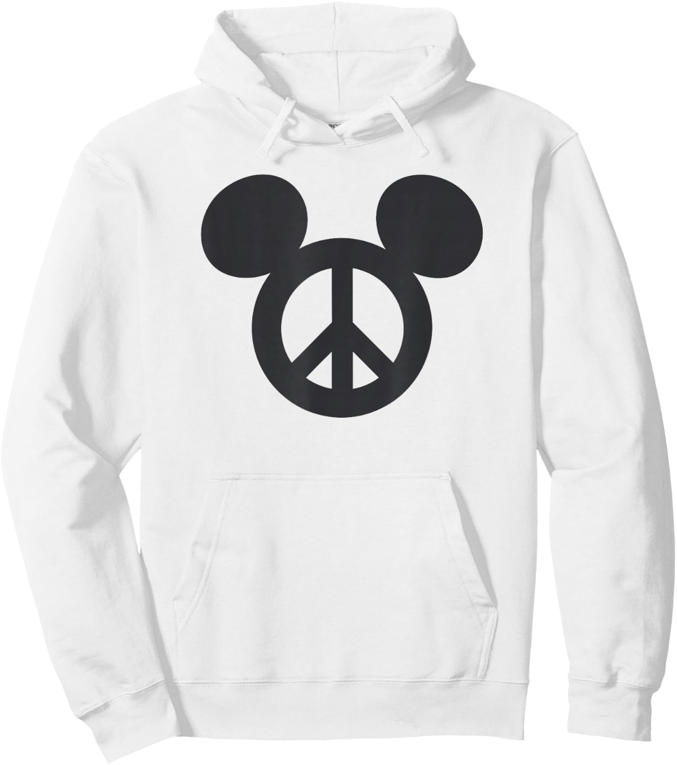 Disney Mickey And Friends Classic Peace Sign Mickey Logo Hoodie - Hoodie | White