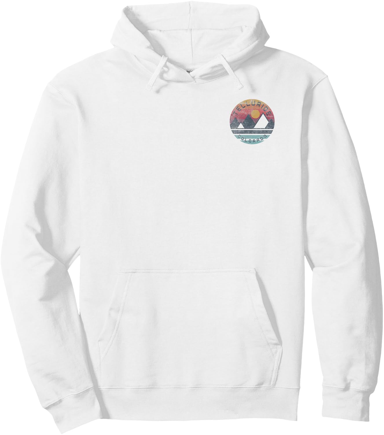 Telluride, Colorado Mountain Graphic Hoodie - Hoodie | White