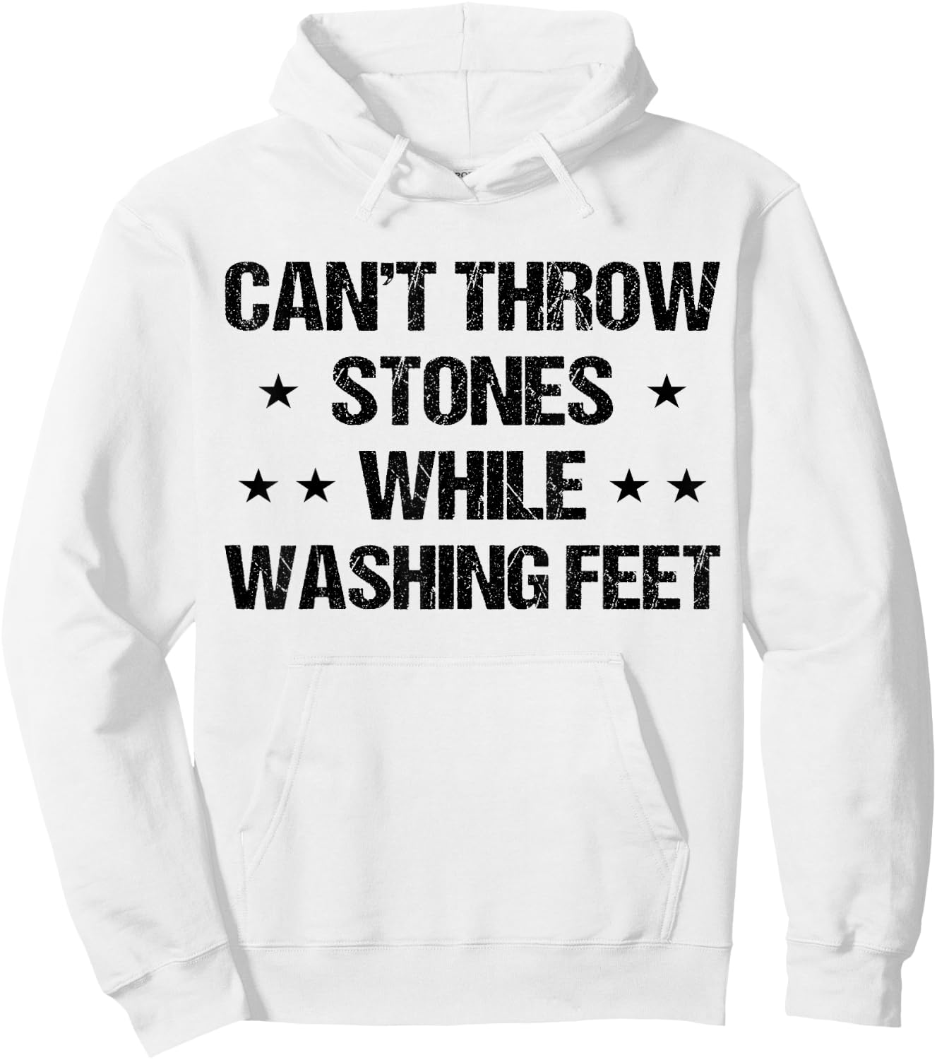 Cant throw stones while washing feet Men Dad Jesus Christian Hoodie - Hoodie | White