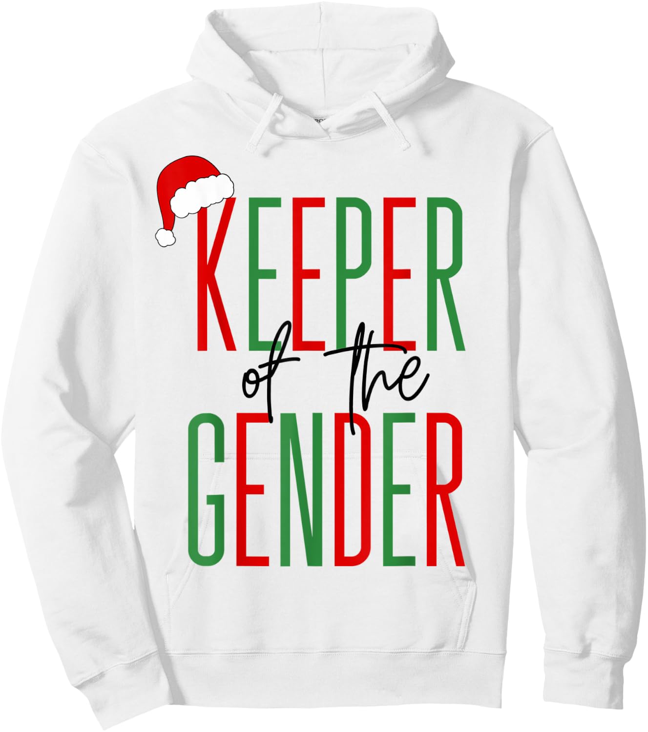 Keeper of the Gender Christmas Holiday Gender Reveal Ideas Hoodie - Hoodie | White
