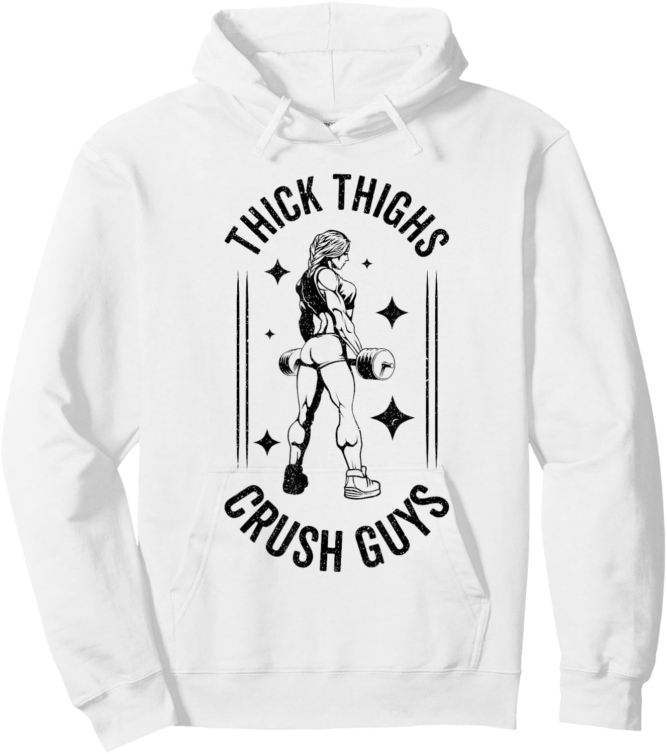 Thick Thighs Crush Guys Gym Workout Fitness Bodybuilding Hoodie - Hoodie | White