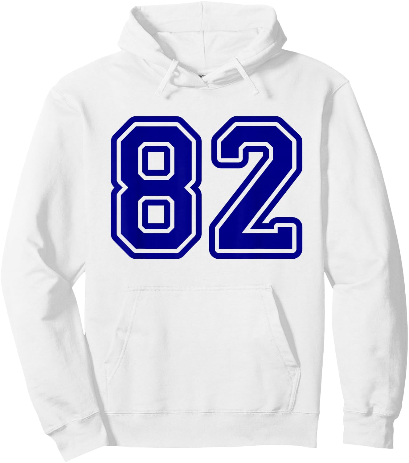 Blue Sports Team Number 82 Hoodie - Hoodie | White