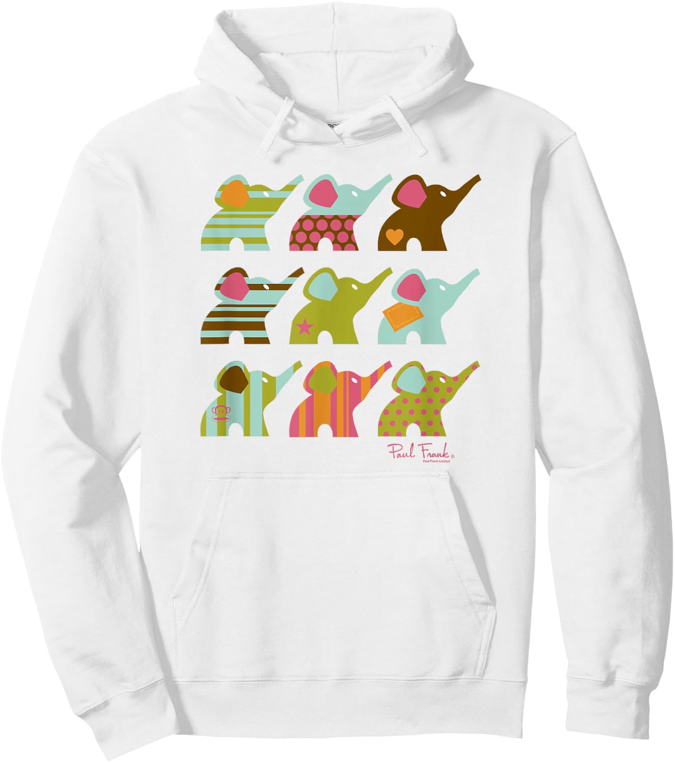 Paul Frank Ellie The Elephant Grid Poster Hoodie - Hoodie | White