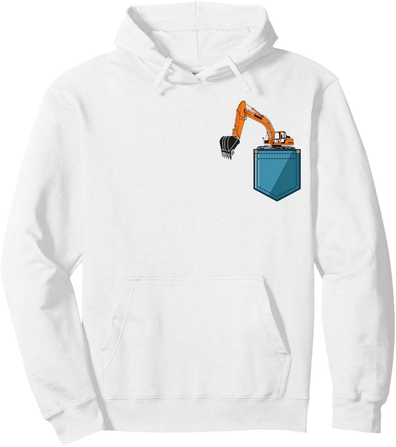 Construction Excavator Shirt for Boys Girls Men and Women Hoodie - Hoodie | White