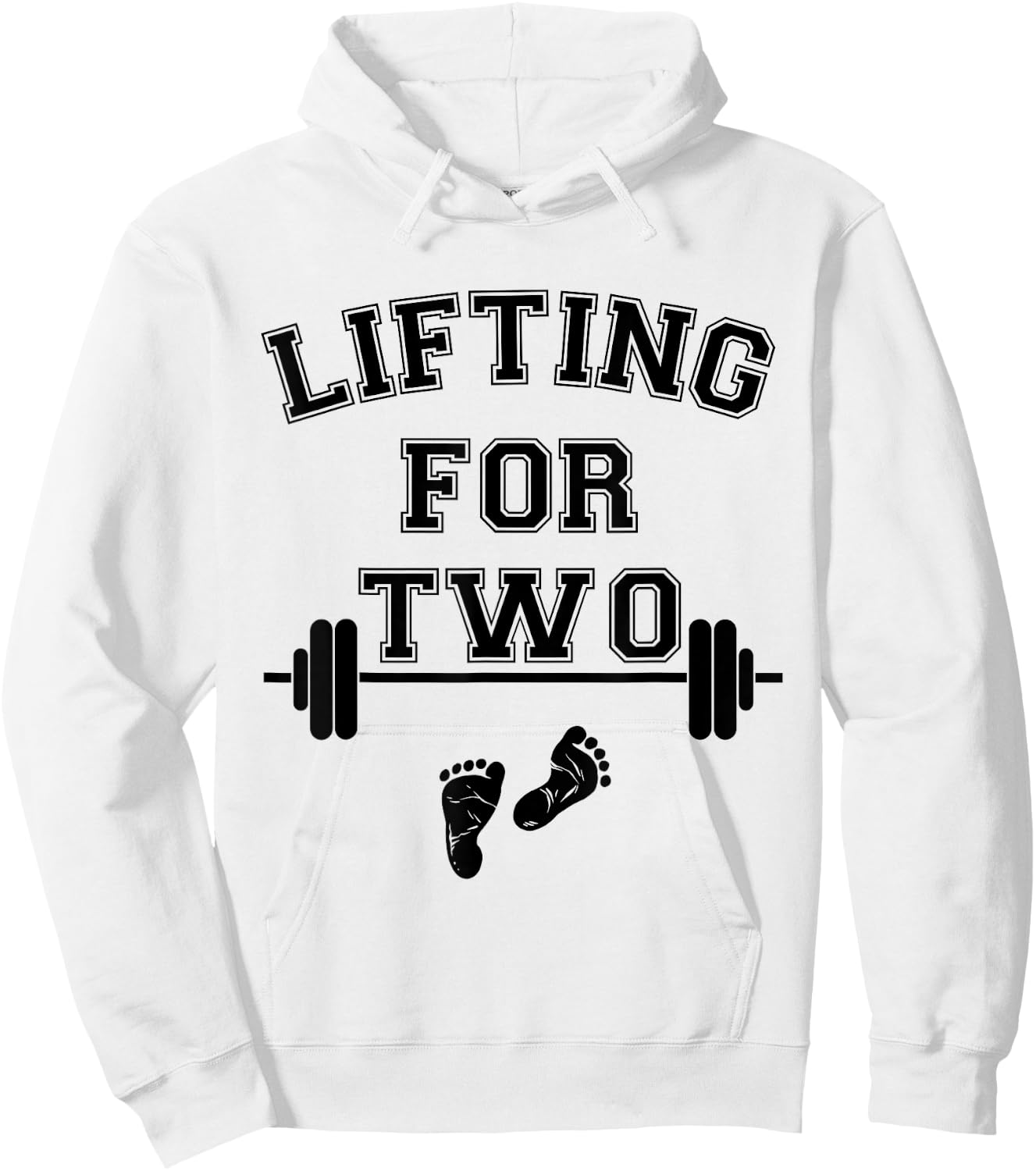 Lifting for Two Funny New Mom Fit Pregnant Lifting Hoodie - Hoodie | White