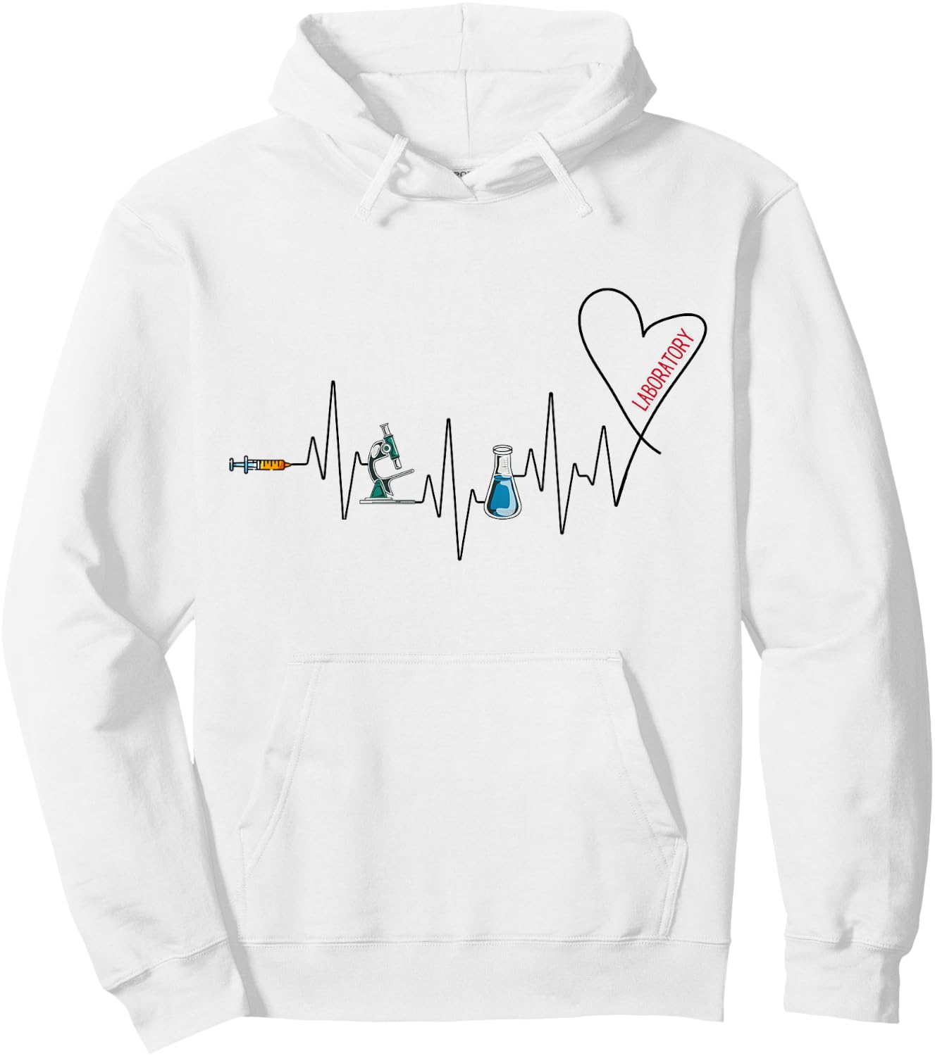 Laboratory Solving Medical Mysteries Women's Grey Hearts , Small, Short Sleeve, Classic Fit, Cotton 50% Polyester 50% Hoodie - Hoodie | White