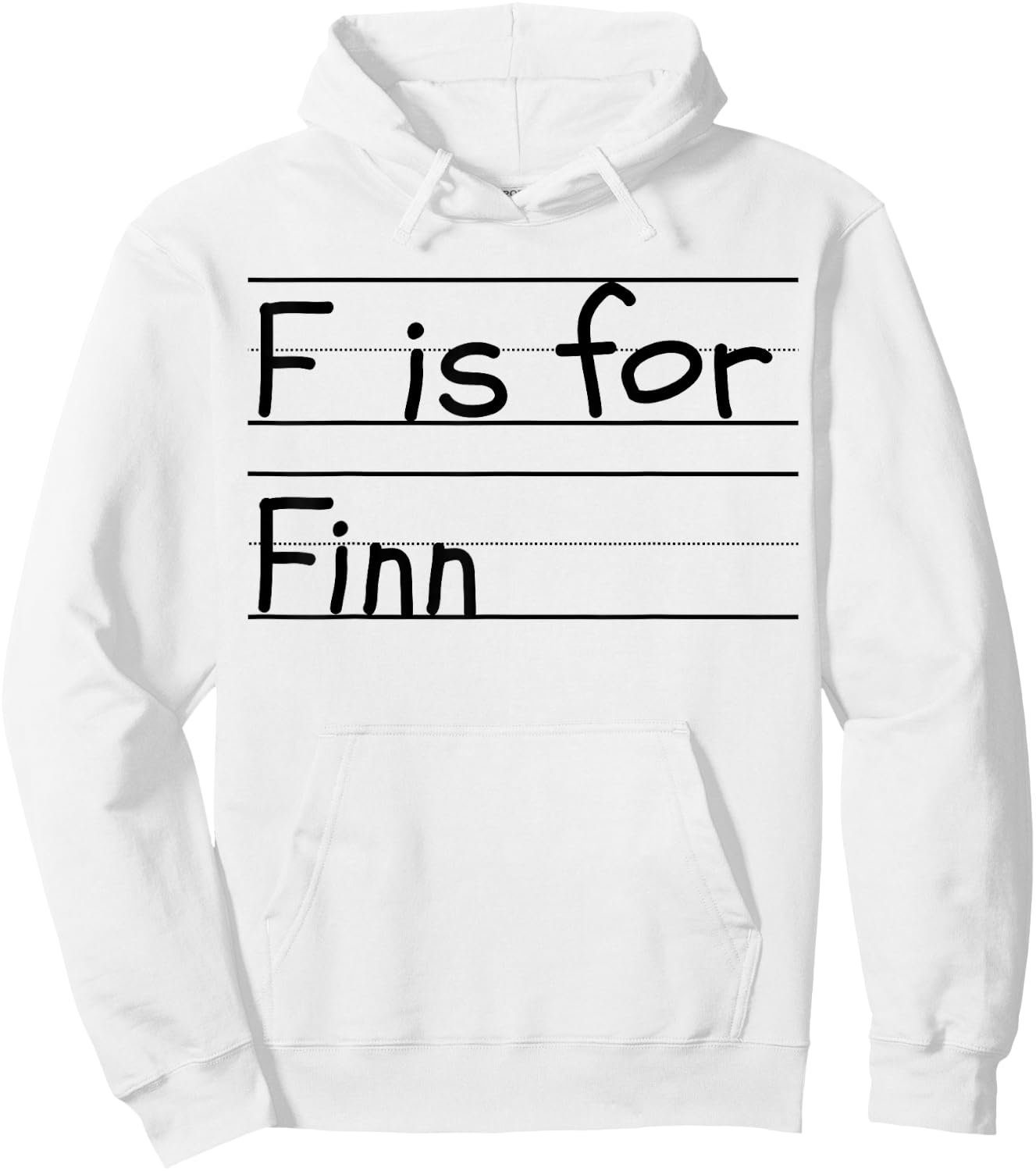 Personalized F is for Finn Name Student Kindergarten Hoodie - Hoodie | White
