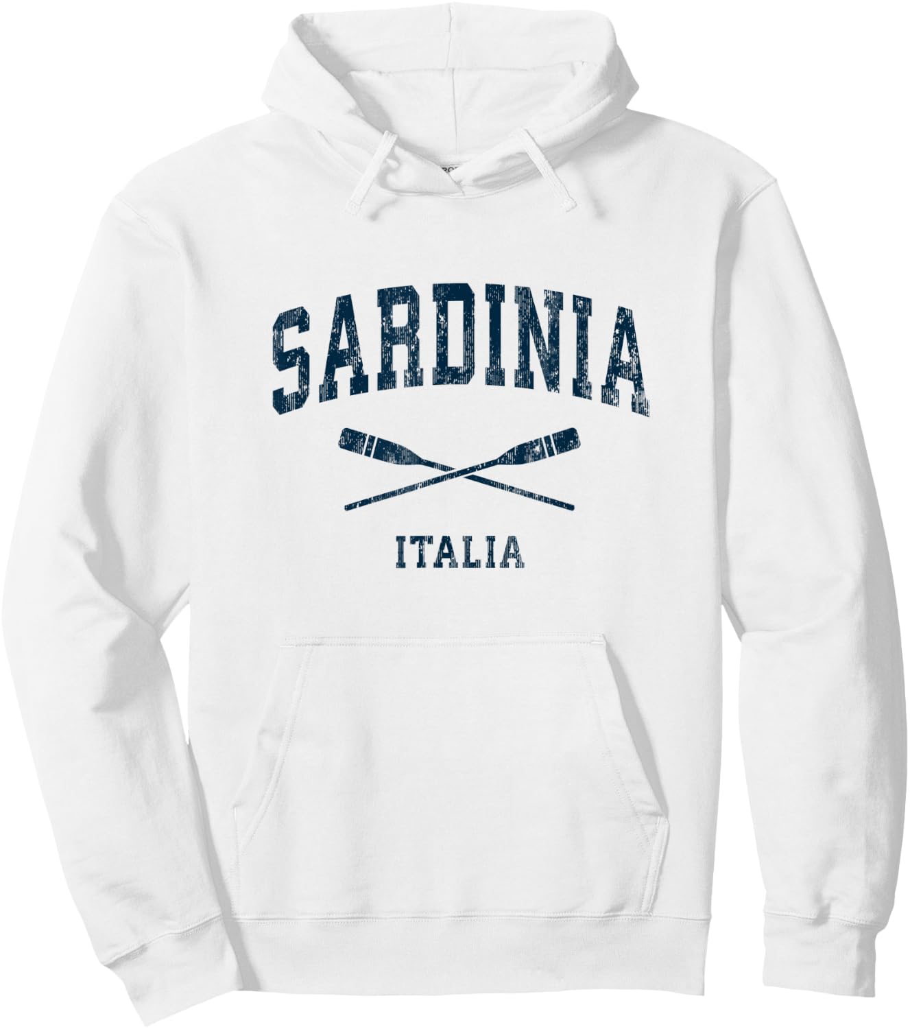 Sardinia Italy Vintage Nautical Paddles Sports Oars Hoodie - Hoodie | White