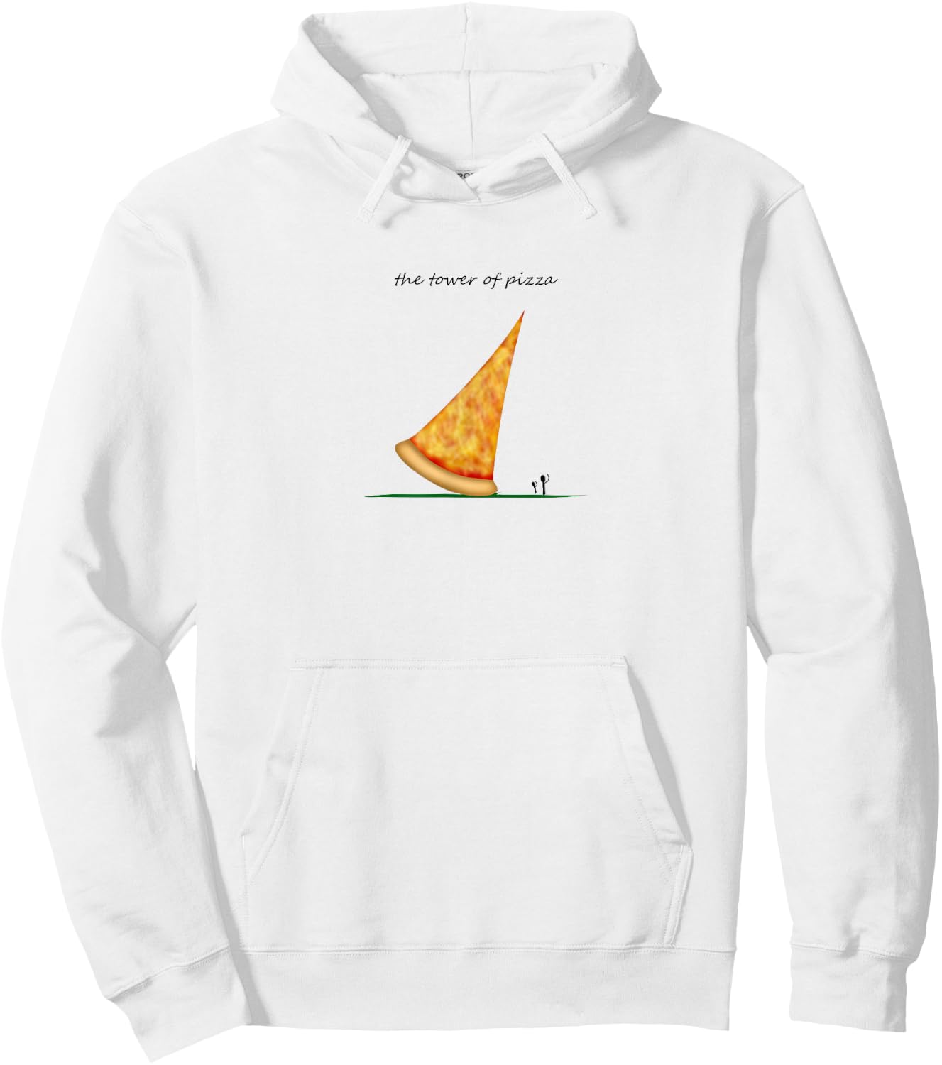 Tower of pizza, funny Italian tower of Pisa TGIF foodie pun Hoodie - Hoodie | White