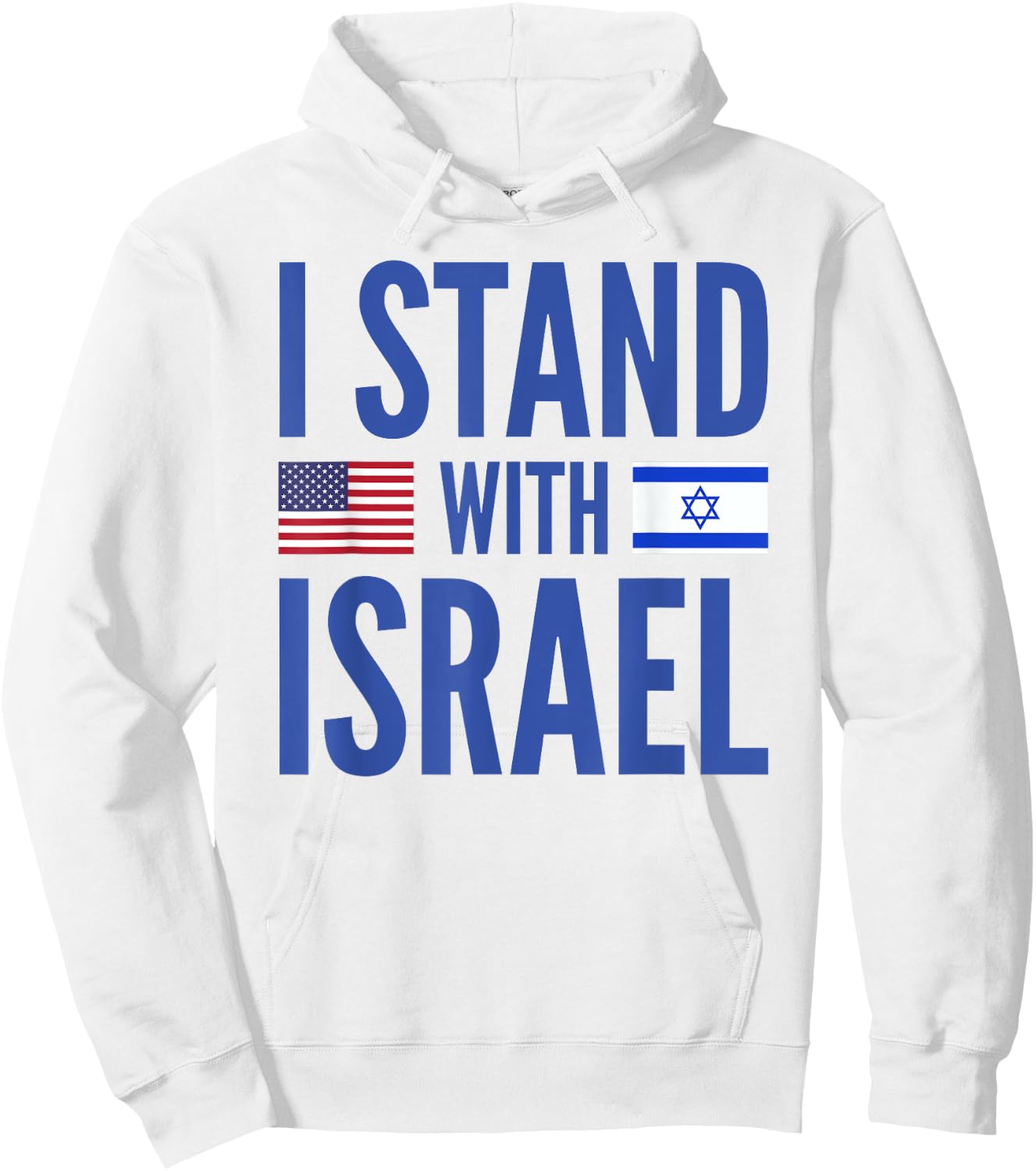 I Stand With Israel American-Israeli Flag Hoodie - Hoodie | White