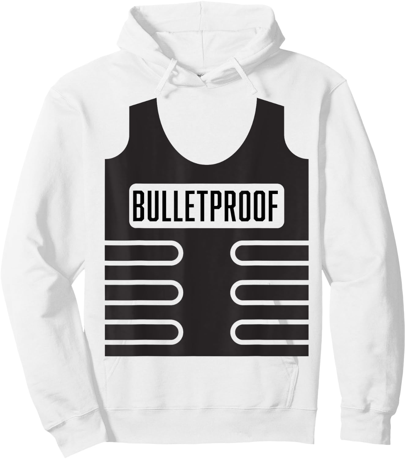 Police Vest Halloween Outfit Bulletproof Hoodie - Hoodie | White