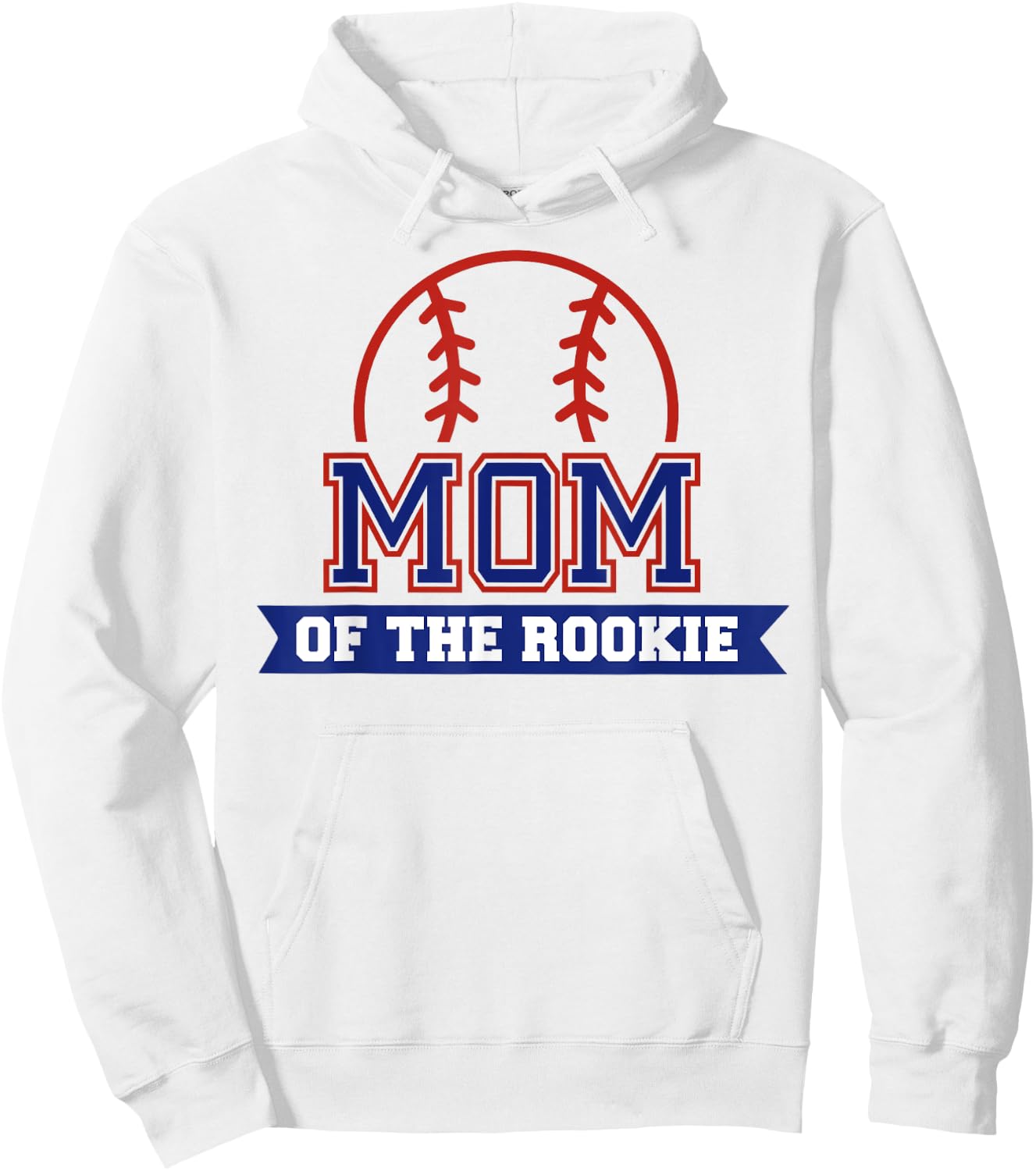 Mom of Rookie 1st Birthday Baseball Theme Matching Party Hoodie - Hoodie | White