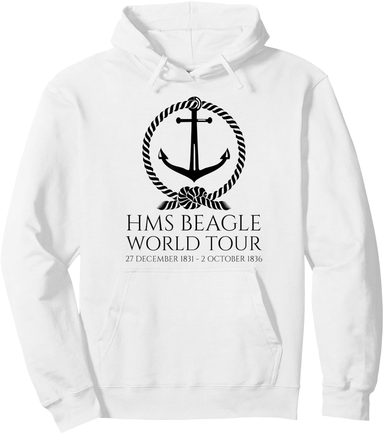 HMS Beagle World Tour - Charles Darwin - English History Hoodie - Hoodie | White