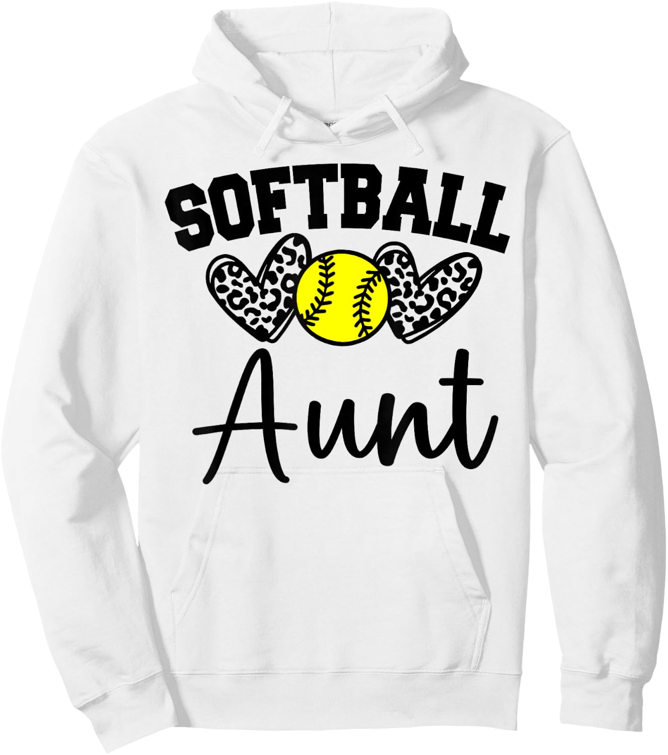 Personalized Softball Heart Cute Aunt Women Softball Hoodie - Hoodie | White