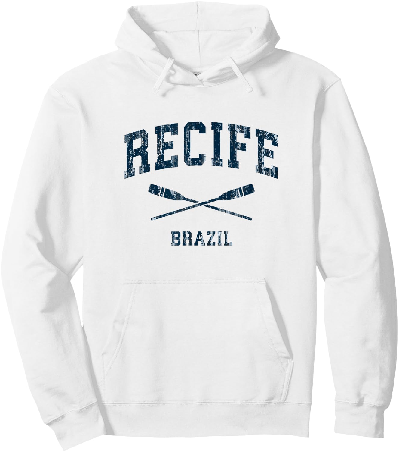 Recife Brazil Vintage Nautical Paddles Sports Oars Hoodie - Hoodie | White