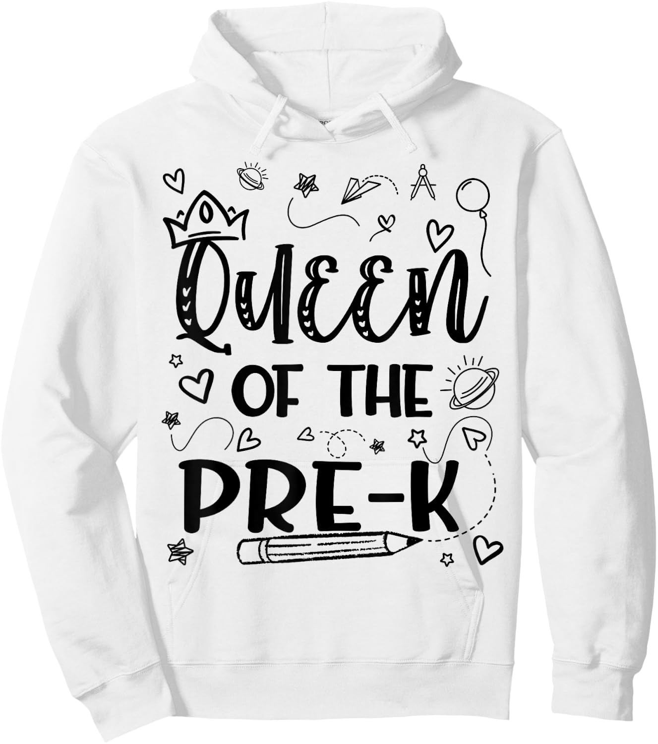 Queen Of Pre-K Back To School Pre K Gifts For Girls Kids Hoodie - Hoodie | White