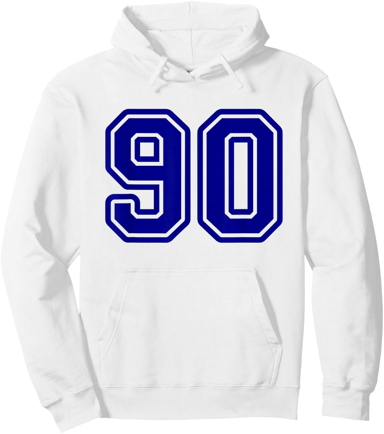 Number #90 Blue Sport Number 90 Hoodie - Hoodie | White