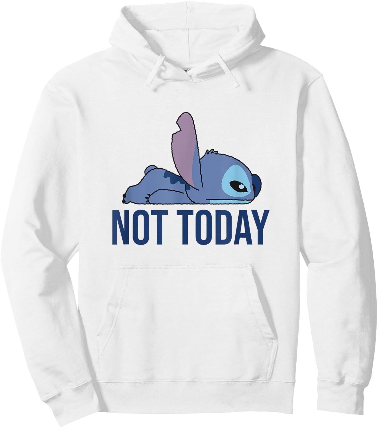Disney Lilo & Stitch Not Today Lying Down Stitch Side View Hoodie - Hoodie | White