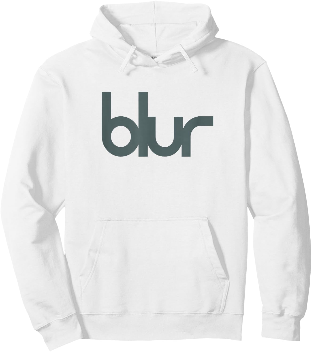 Blur Blue Central Logo Hoodie - Hoodie | White