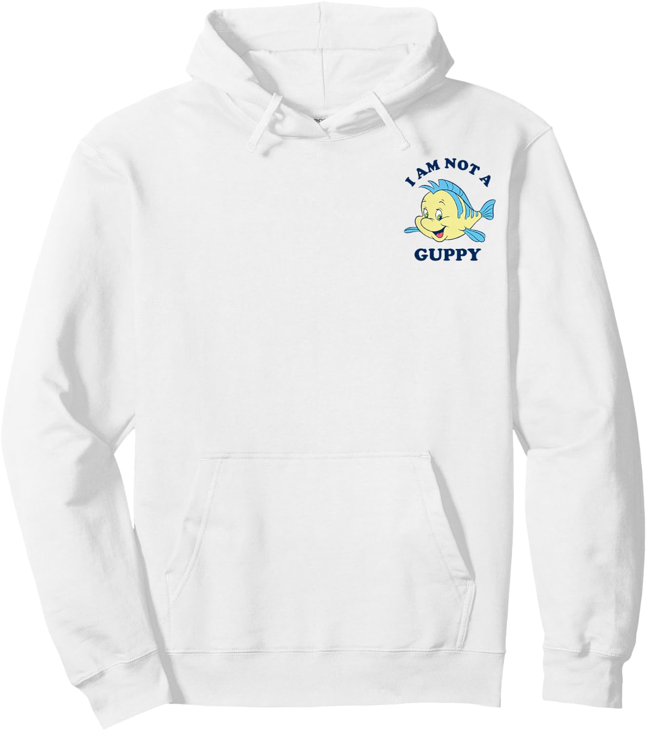 Disney The Little Mermaid Flounder I Am Not A Guppy Pocket Hoodie - Hoodie | White