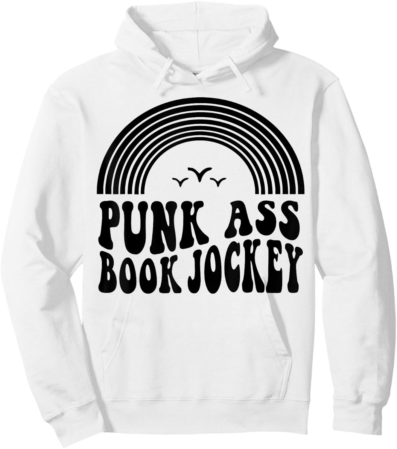 Punk Ass Book Jockey Hoodie - Hoodie | White