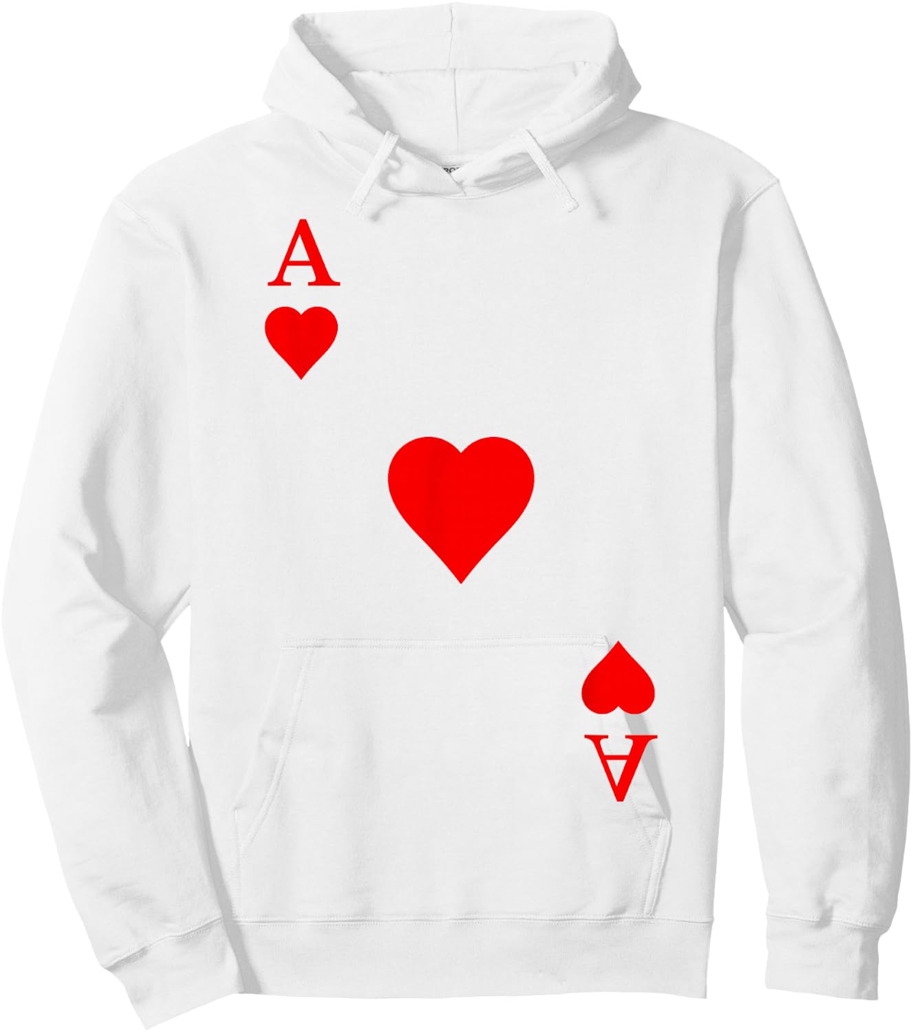Playing card Ace of hearts Carnival Costume Poker Hoodie - Hoodie | White