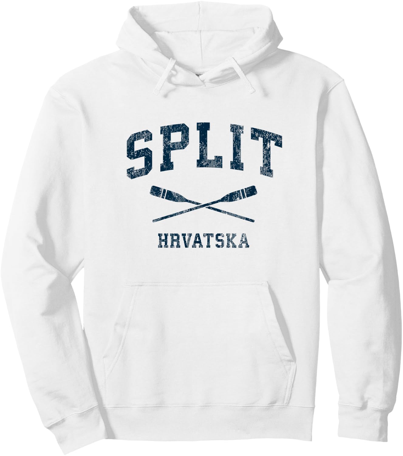 Split Croatia Vintage Nautical Paddles Sports Oars Hoodie - Hoodie | White
