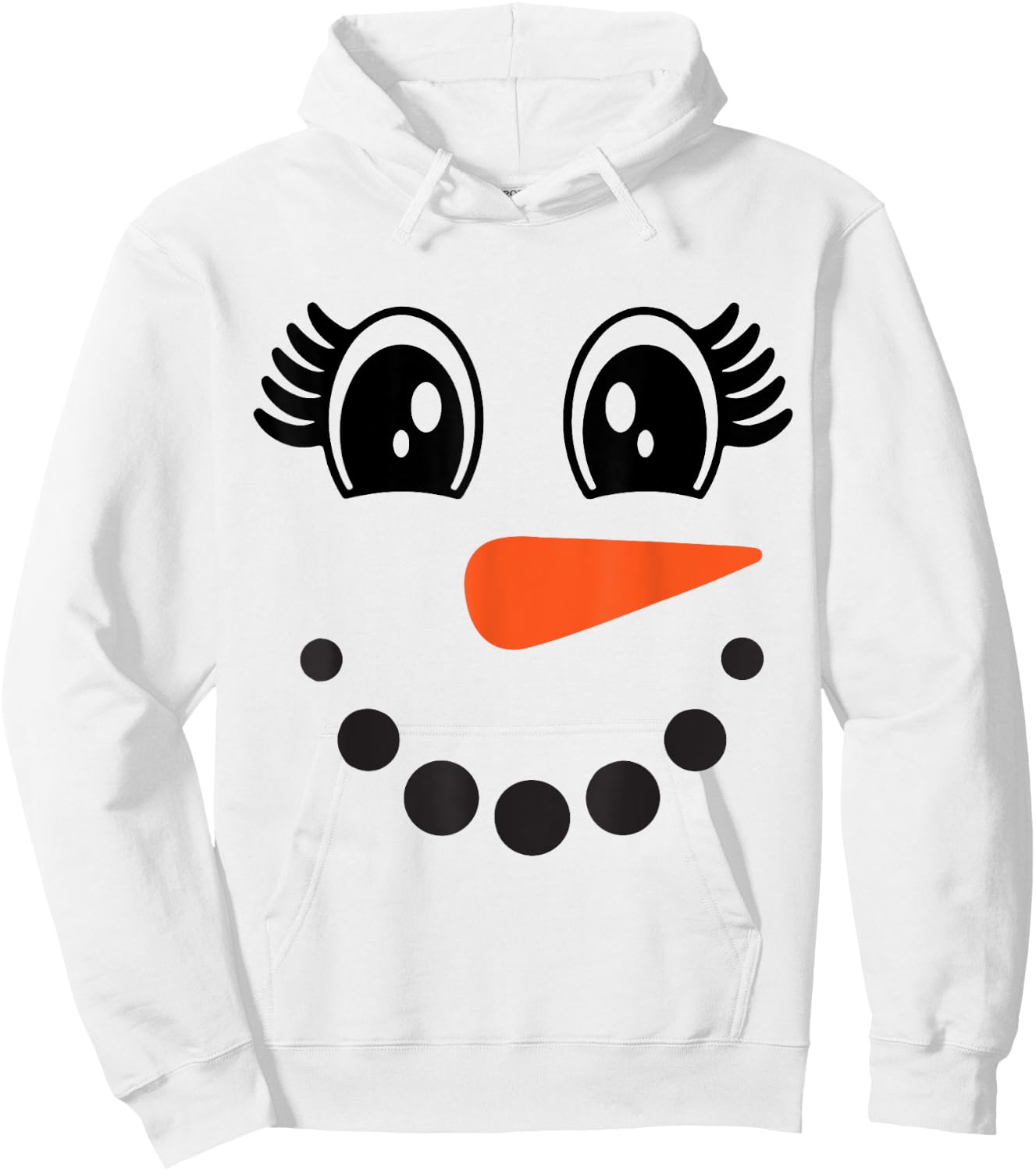 Snowman Girl Face For Girls Christmas Winter Hoodie - Hoodie | White