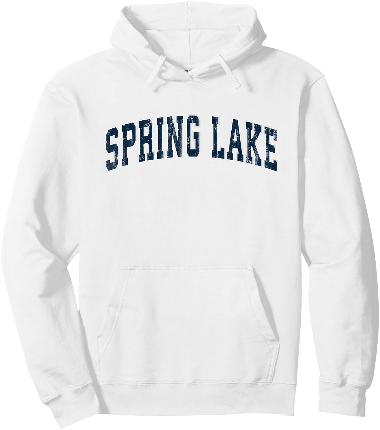 Spring Lake Michigan MI Vintage Sports Design Navy Design Hoodie - Hoodie | White